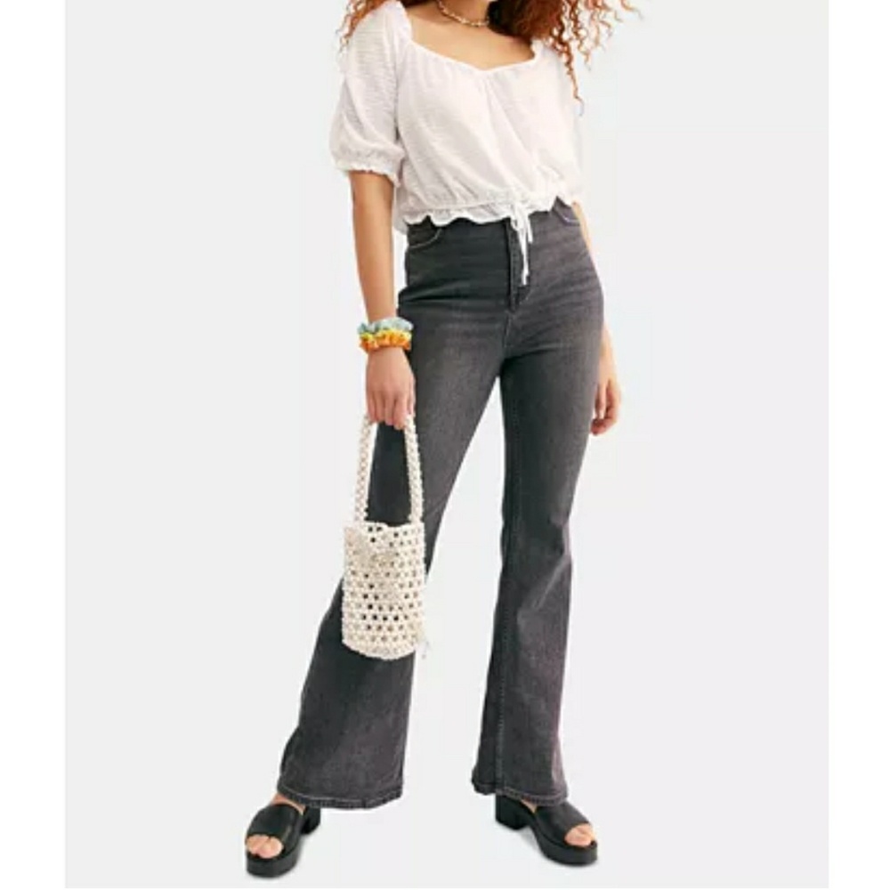 NWT Free People flare jeans black
